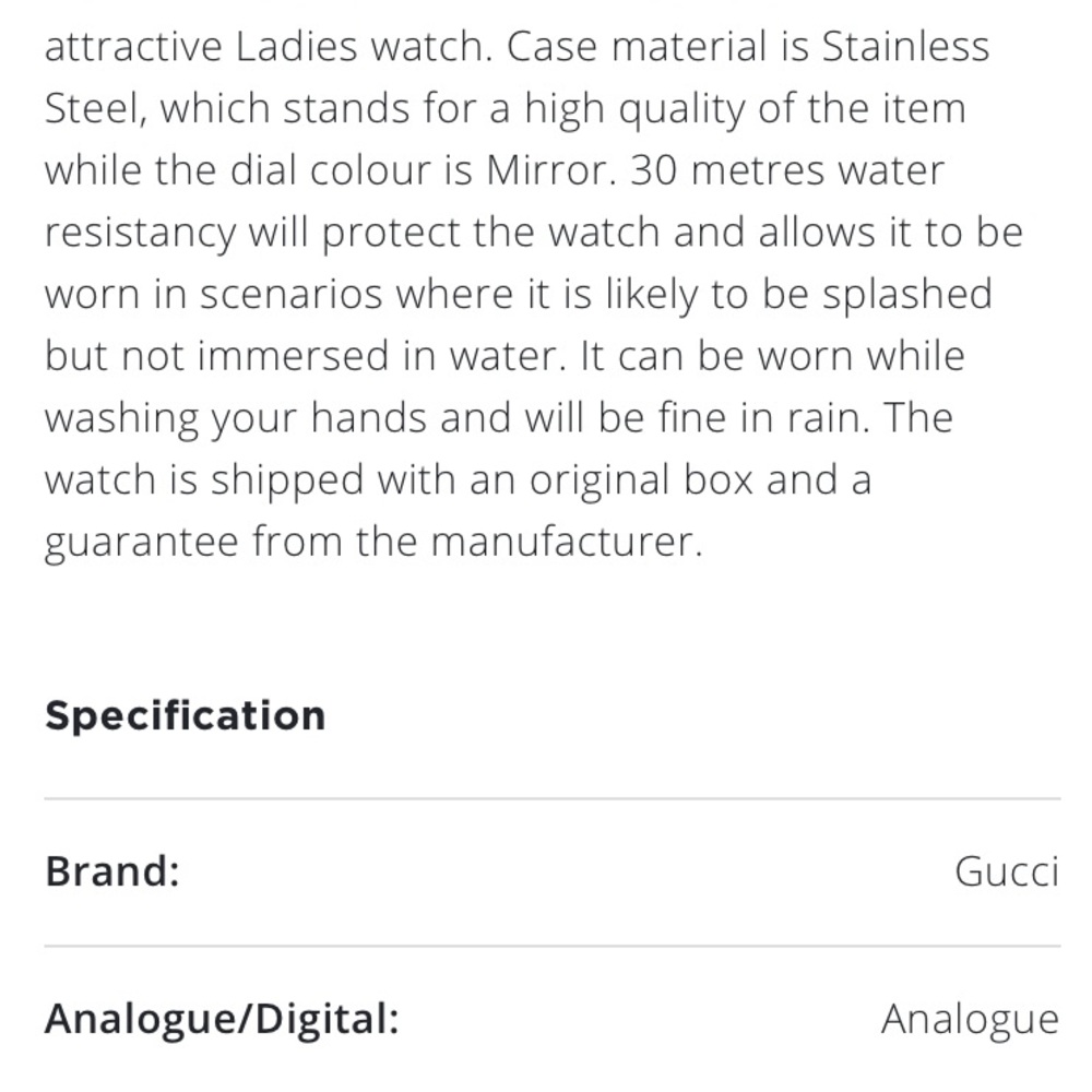Gucci G-Frame Ladies Watch YA128501 - Picture 8 of 8